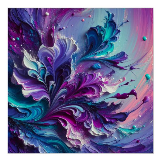 Mooi turquoise & roze Abstract patroon | Perfect Poster (Voorkant)