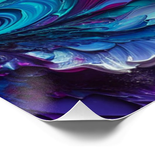 Mooi turquoise & roze Abstract patroon | Perfect Poster (Hoek)