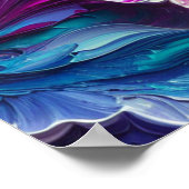 Mooi turquoise & roze Abstract patroon | Poster (Hoek)