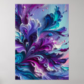 Mooi turquoise & roze Abstract patroon | Poster (Voorkant)