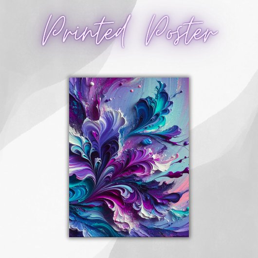 Mooi turquoise & roze Abstract patroon | Poster