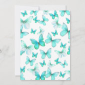 Mooi Turquoise Vlinders 18e Verjaardagsdebuut Kaart (Achterkant)