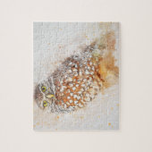 Mooi Uil Schilderij | Geweldige witte bruine uil Legpuzzel (Verticaal)