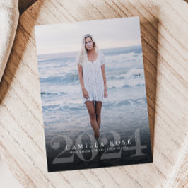 Mooi uitgekiende 2024 Afstudeerfoto-aankondiging Kaart