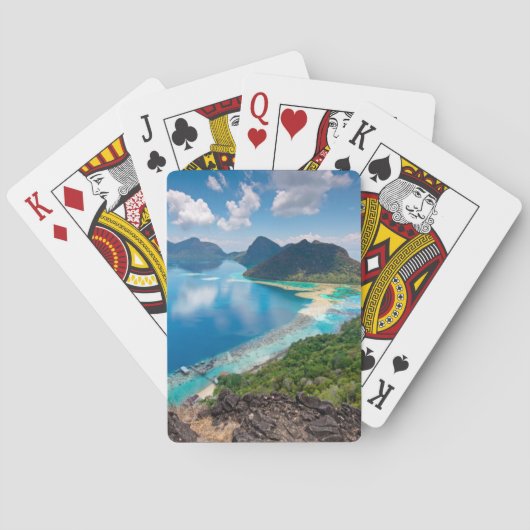 Mooi Uitzicht | Bovenkant van het eiland Bohey Dul Pokerkaarten (Achterkant)