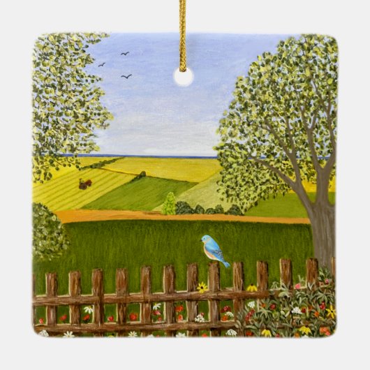 Mooi Uitzicht Keramisch Ornament (Achterkant)