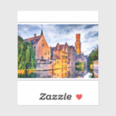 Mooi uitzicht van Brugge Sticker (Vel)