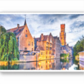 Mooi uitzicht van Brugge Sticker (Voorkant)