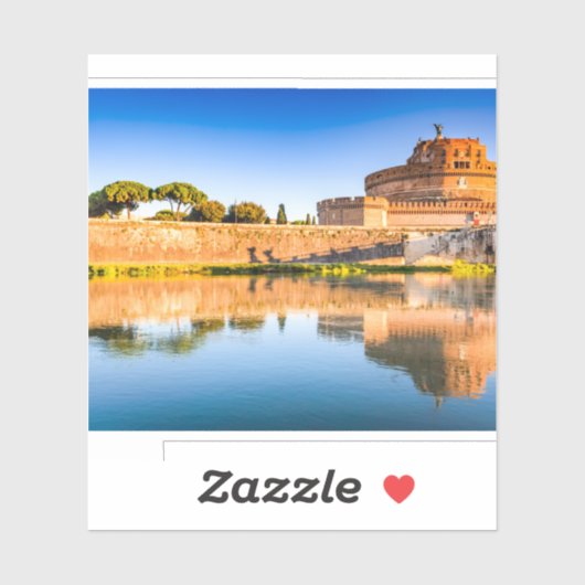 Mooi uitzicht van Castel Sant'Angelo Sticker (Vel)