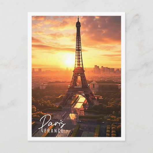 Mooi uitzicht van de Eiffeltoren in Parijs Frankri Briefkaart (Voorkant)