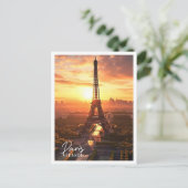 Mooi uitzicht van de Eiffeltoren in Parijs Frankri Briefkaart (Staand voorkant)