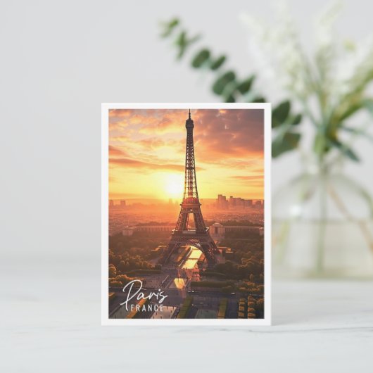 Mooi uitzicht van de Eiffeltoren in Parijs Frankri Briefkaart (Staand voorkant)