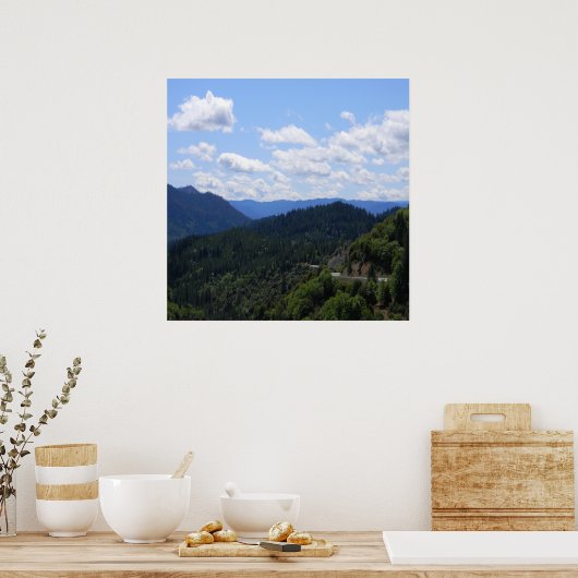 Mooi uitzicht van de vallei... poster (Keuken)