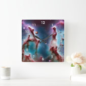 Mooi Uitzicht van een Nebula Vierkante Klok (Huis)