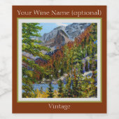 Mooi Uitzicht van Mountain Lake Wijn Etiket (Enkel label)