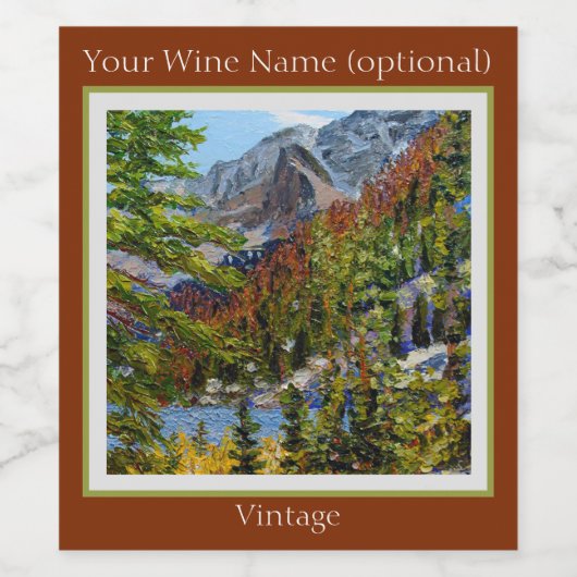 Mooi Uitzicht van Mountain Lake Wijn Etiket (Enkel label)