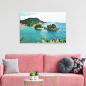 Mooi uitzicht van Parga eilandje, Griekenland Canvas Afdruk (Insitu (Woonkamer))