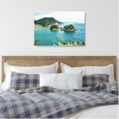 Mooi uitzicht van Parga eilandje, Griekenland Canvas Afdruk (Insitu (Slaapkamer))