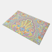 Mooi uniek Aqua Blue Pink Paisley Art Deurmat (Schuin)