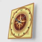 Mooi uniek goud- en boorkompas ~ vierkante klok (Hoek)