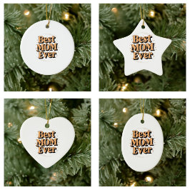 Mooi unieke typografie Beste moeder ooit Keramisch Ornament