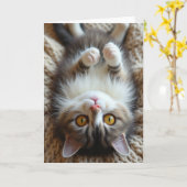 Mooi Vaderdag Katachtige Pose Kaart (Gele Bloem)