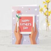 Mooi vadersdag hand kaartje kaart (Gele Bloem)