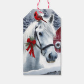 Mooi vakantiepaard met kardinaal cadeaulabel (Voorkant)