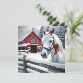 Mooi Vakantiepaard met Kardinaal Gepersonaliseerd Feestdagenkaart (Staand voorkant)