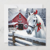 Mooi Vakantiepaard met Kardinaal Gepersonaliseerd Feestdagenkaart (Voorkant)