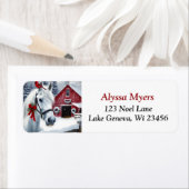 Mooi vakantiepaard met Kardinaal Kerstmis Etiket (Insitu)