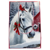 Mooi vakantiepaard met kardinaal medium cadeauzakje (Achterkant)