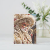 Mooi Venetië Carnaval Masker Rood Wit Briefkaart (Staand voorkant)