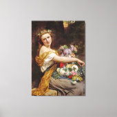  mooi ventilatormeisje canvas afdruk (Voorkant)