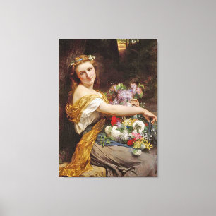  mooi ventilatormeisje canvas afdruk