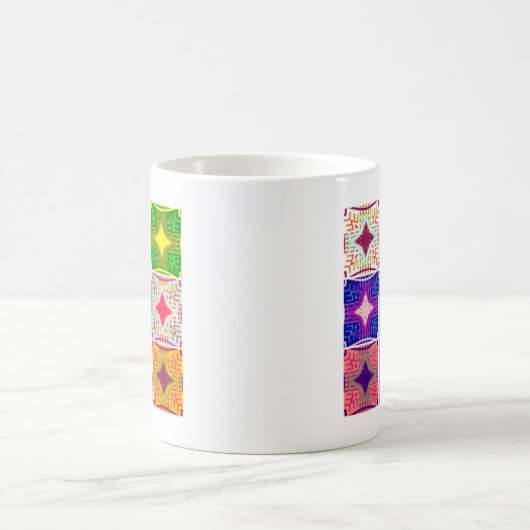 Mooi verbazingwekkend Afrikaans geruit print patro Koffiemok (Center)