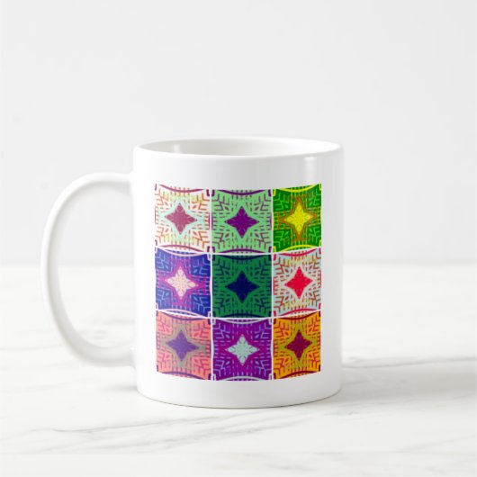 Mooi verbazingwekkend Afrikaans geruit print patro Koffiemok (Links)