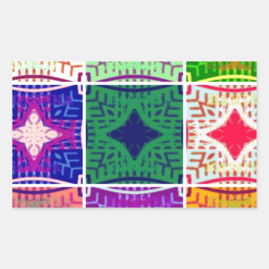 Mooi verbazingwekkend Afrikaans geruit print patro Rechthoekige Sticker (Voorkant)