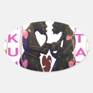 Mooi Verbazingwekkend Afrikaans Paar: Een Romantis Ovale Sticker
