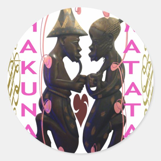 Mooi Verbazingwekkend Afrikaans Paar: Een Romantis Ronde Sticker (Voorkant)