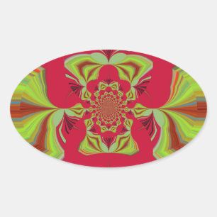 Mooi Verbazingwekkend Afrikaans Rood Geel Motief P Ovale Sticker
