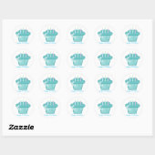 Mooi verjaardagscupcakeje ronde sticker (Vel)