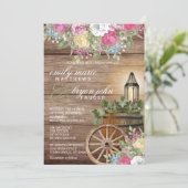 Mooi Verweerd Hout met Kleurrijke Bloemen Kaart (Staand voorkant)