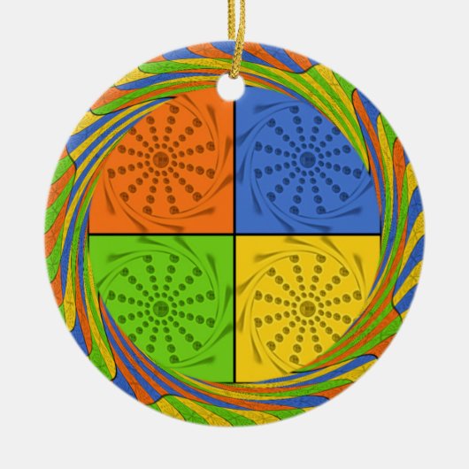 Mooi vet Egyptisch patroon: een oogverblindend ont Keramisch Ornament (Voorkant)