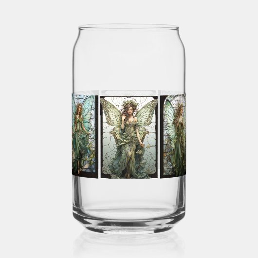 Mooi Victoriaans gevleugelde feeën Glas in lood (Voorkant)