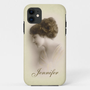 Mooi Victoriaans Lady-portret met naam iPhone 11 Hoesje