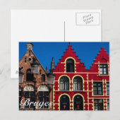 Mooi Vierkant Markt van het Briefkaart van Brugge (Voorkant / Achterkant)