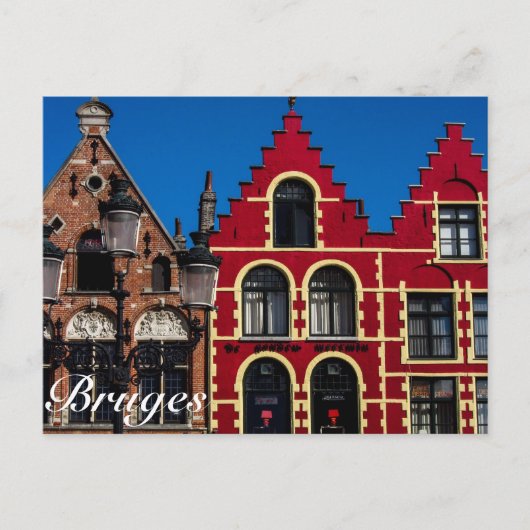 Mooi Vierkant Markt van het Briefkaart van Brugge (Voorkant)