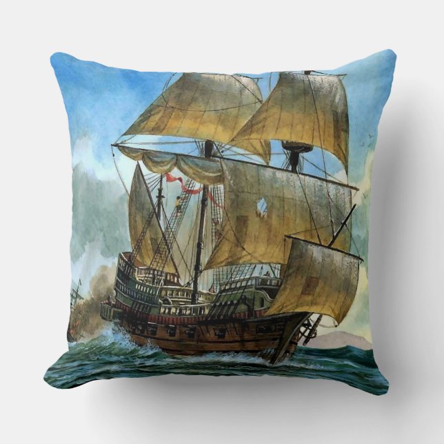 mooi vieruitgerust schip kussen (Voorkant)