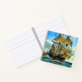 mooi vieruitgerust schip notitieboek (Binnen)
